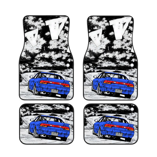 180SX JDM Illustration Automotive Floor Mats – Drift-Inspired Custom Car Interior Accessory