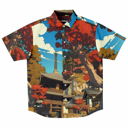 Turbo S Illustration Art Short Sleeve Button Down Shirt - AOP