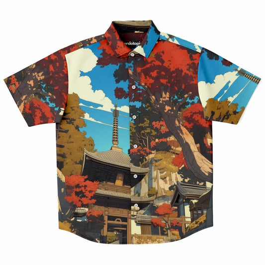 Turbo S Illustration Art Short Sleeve Button Down Shirt - AOP