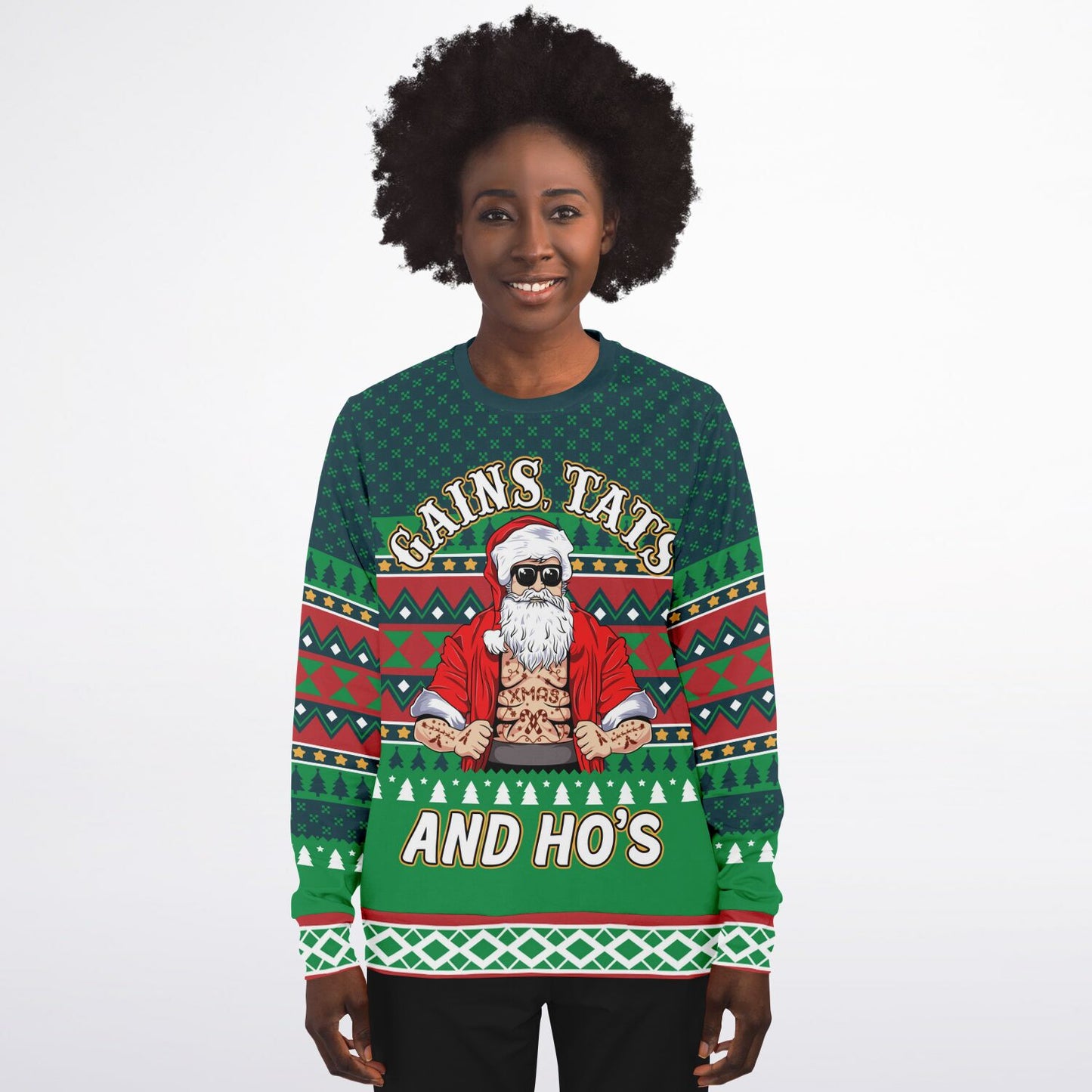 Gains Tats & Ho's Funny Christmas Inspired Printed Sweatshirt