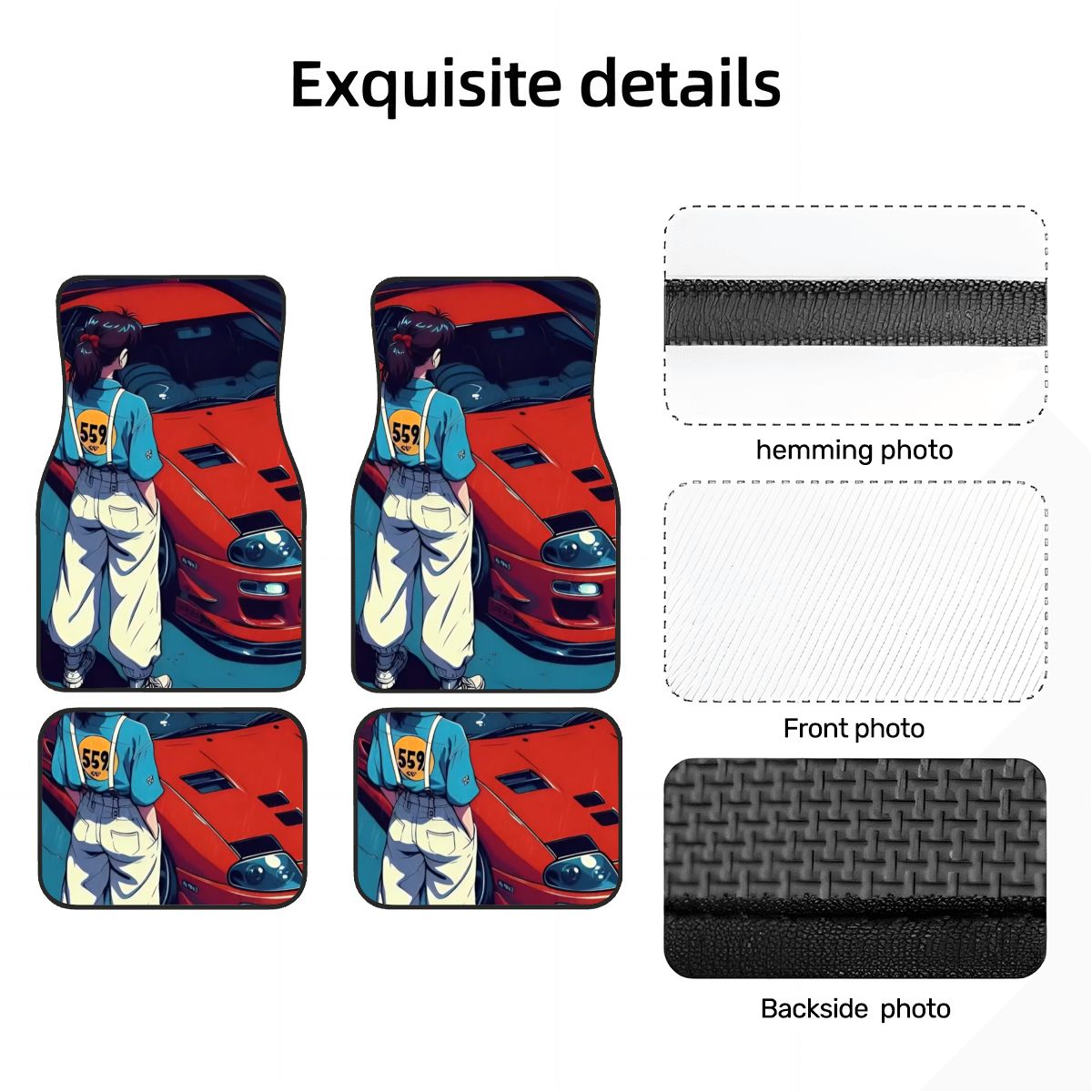 Supra Girl Illustration Automotive Floor Mats
