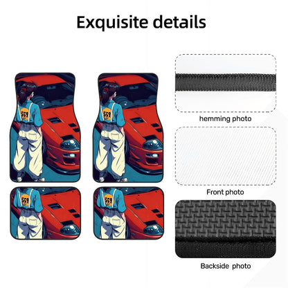 Supra Girl Illustration Automotive Floor Mats