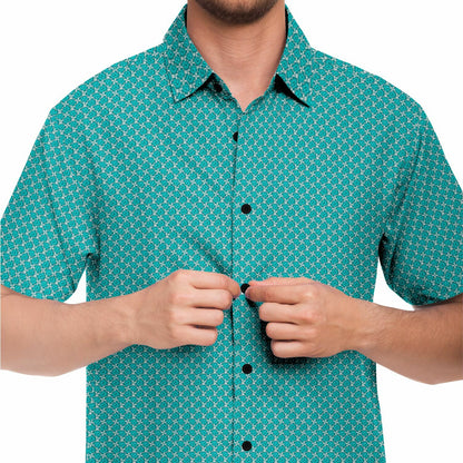 Seamless Minimalist Pattern Short Sleeve Button Down Shirt - AOP
