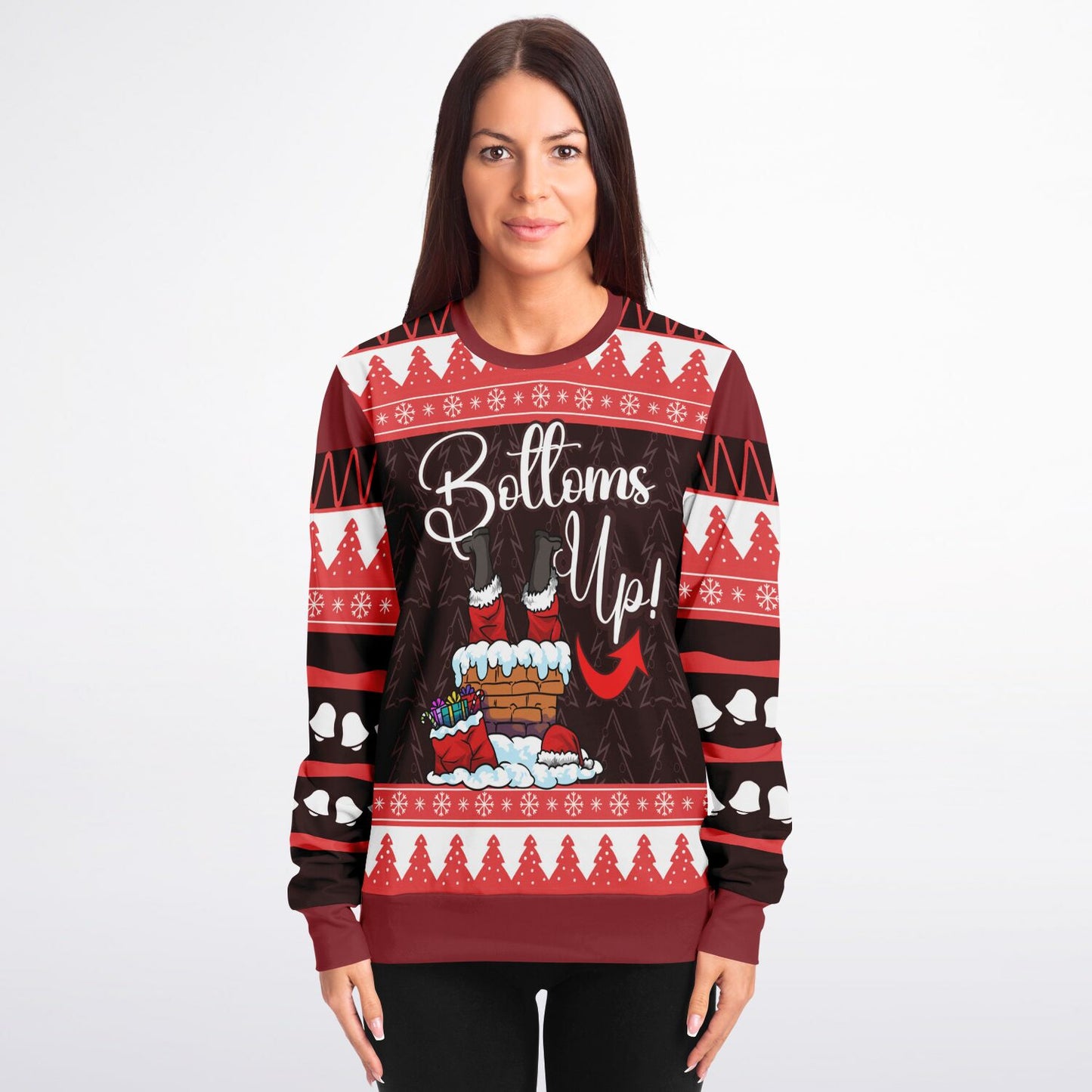 Bottoms Up Santa Funny Sweatshirt