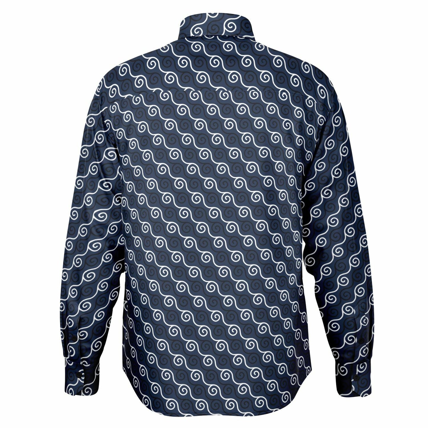 Linen Texture Print Long Sleeve Button Down Shirt - AOP