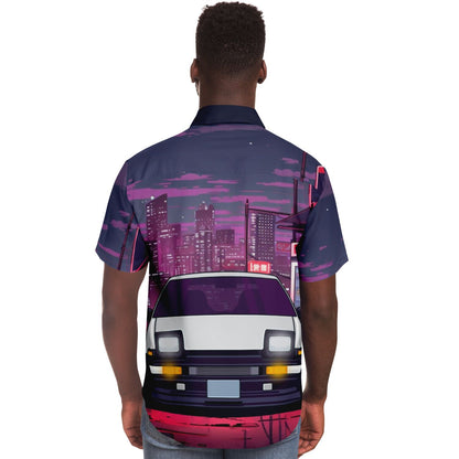 AE86 Illustration Short Sleeve Button Down Shirt - AOP