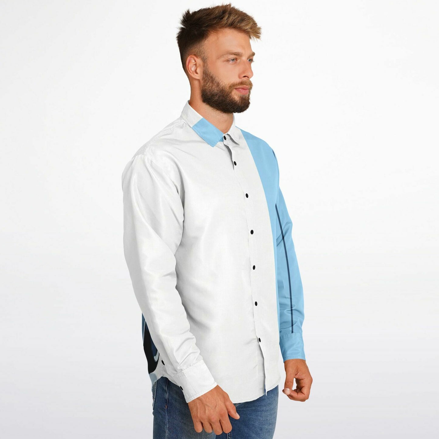 Turbo S Illustration Art Long Sleeve Button Down Shirt - AOP