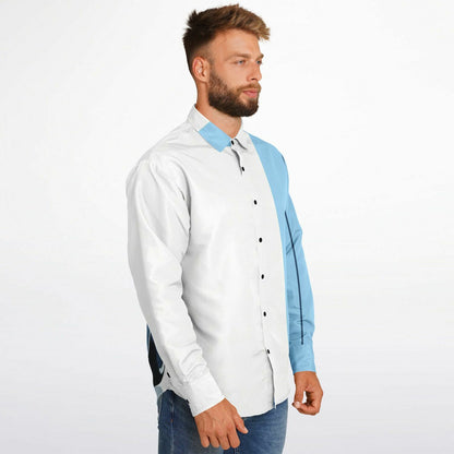 Turbo S Illustration Art Long Sleeve Button Down Shirt - AOP