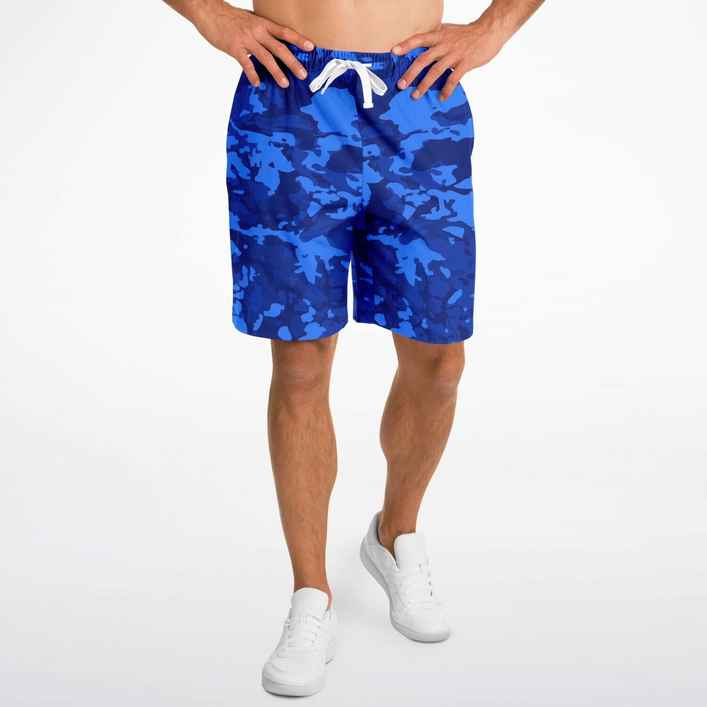 Blue Camo Pattern Long Shorts