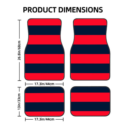 Red & Navy Stripes Automotive Floor Mats