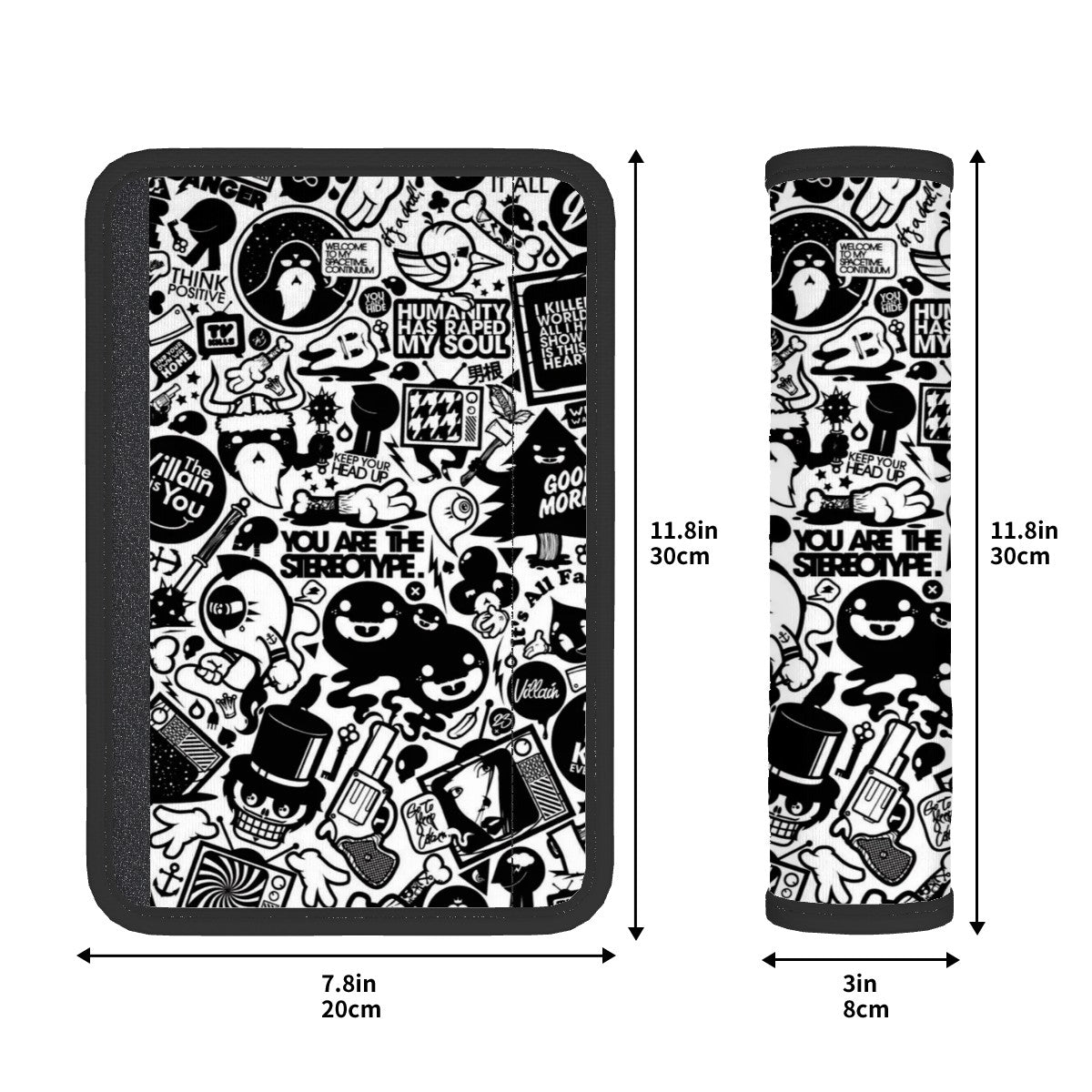 Doodle ArtSeat Belt Cover Pad 2 Pcs