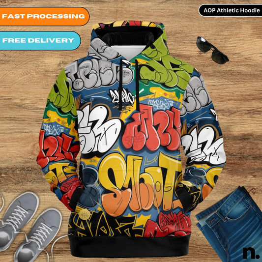 Graffiti Classic Athletic Hoodie - AOP