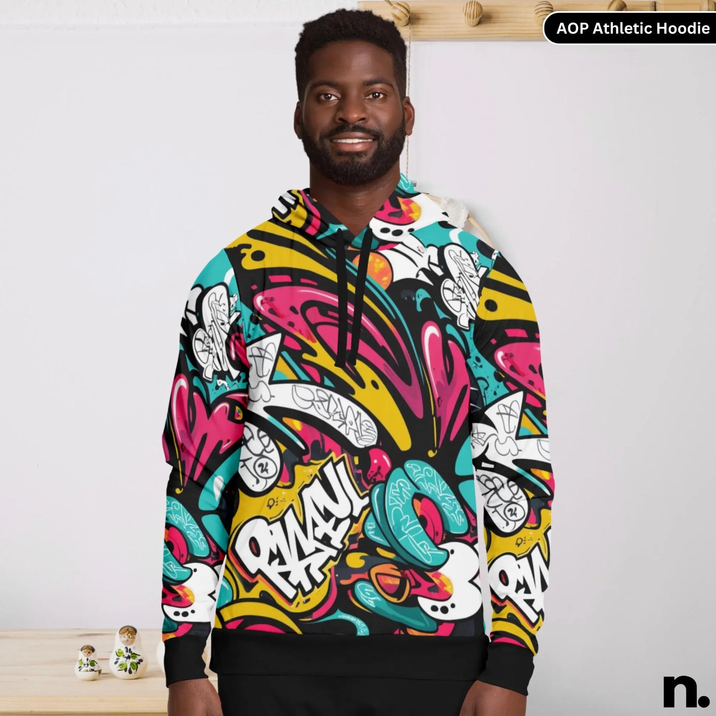 Graffiti Style Artwork Athletic Hoodie - AOP