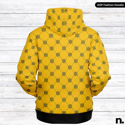 Classic Pattern Gold Fashion Hoodie - AOP