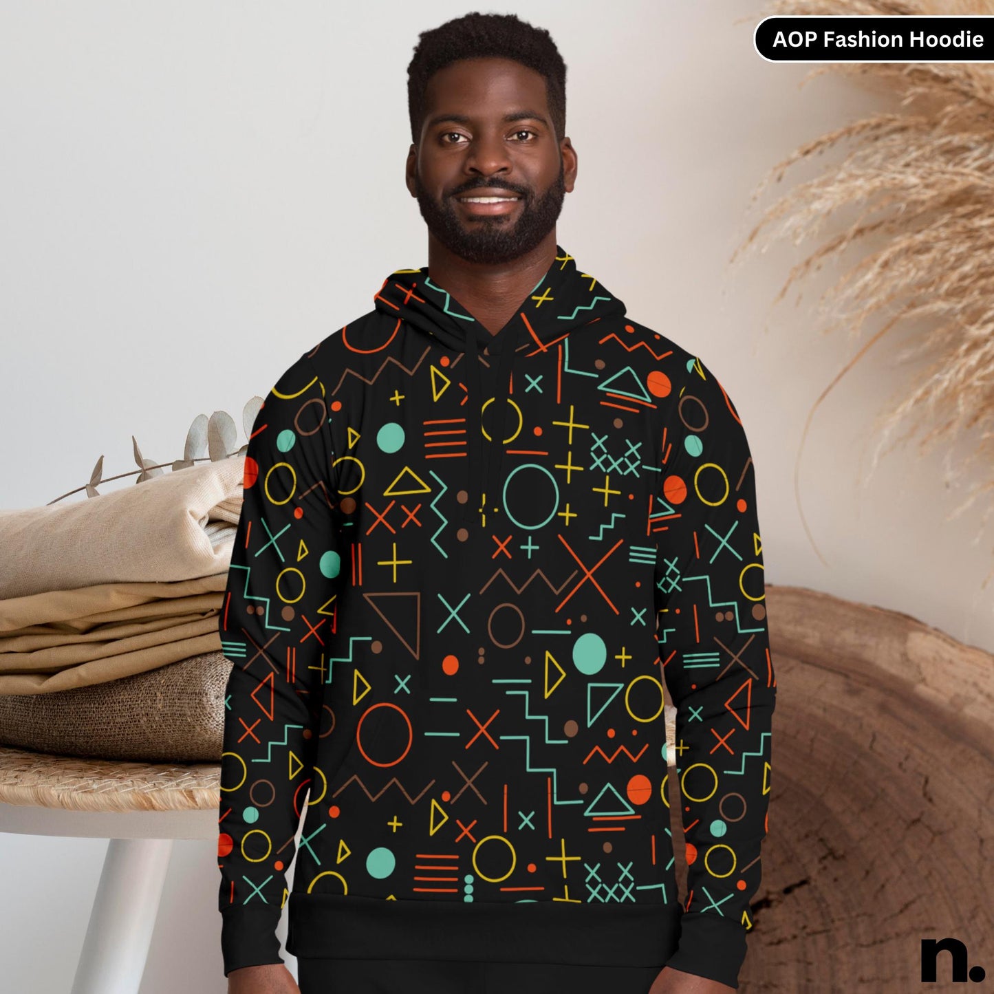 Mathematics Symbols Pattern Fashion Hoodie - AOP