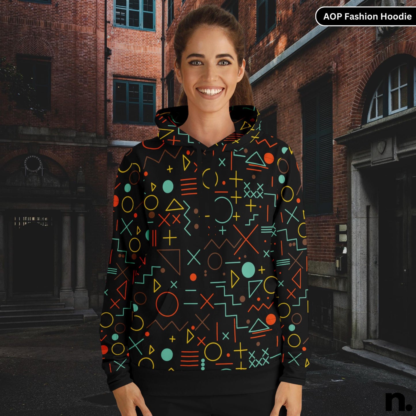 Mathematics Symbols Pattern Fashion Hoodie - AOP