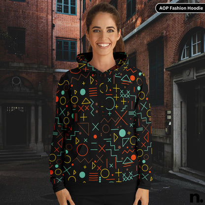 Mathematics Symbols Pattern Fashion Hoodie - AOP