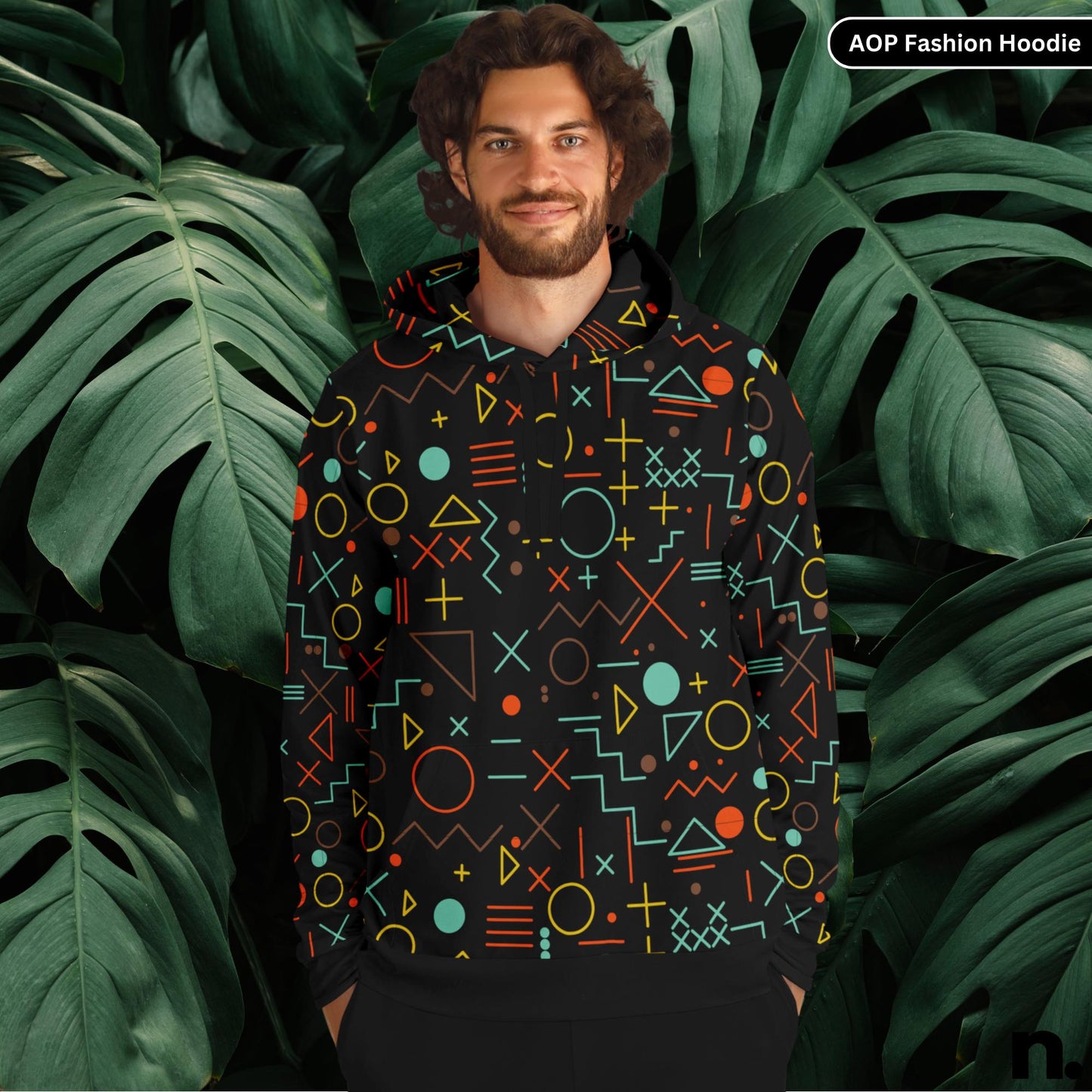 Mathematics Symbols Pattern Fashion Hoodie - AOP