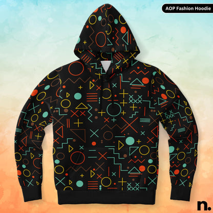 Mathematics Symbols Pattern Fashion Hoodie - AOP