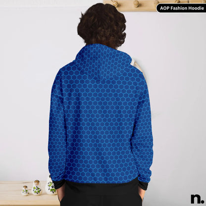 Techno Web Pattern Fashion Hoodie - AOP