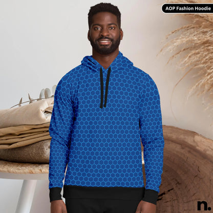 Techno Web Pattern Fashion Hoodie - AOP