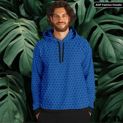 Techno Web Pattern Fashion Hoodie - AOP