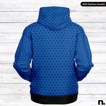 Techno Web Pattern Fashion Hoodie - AOP