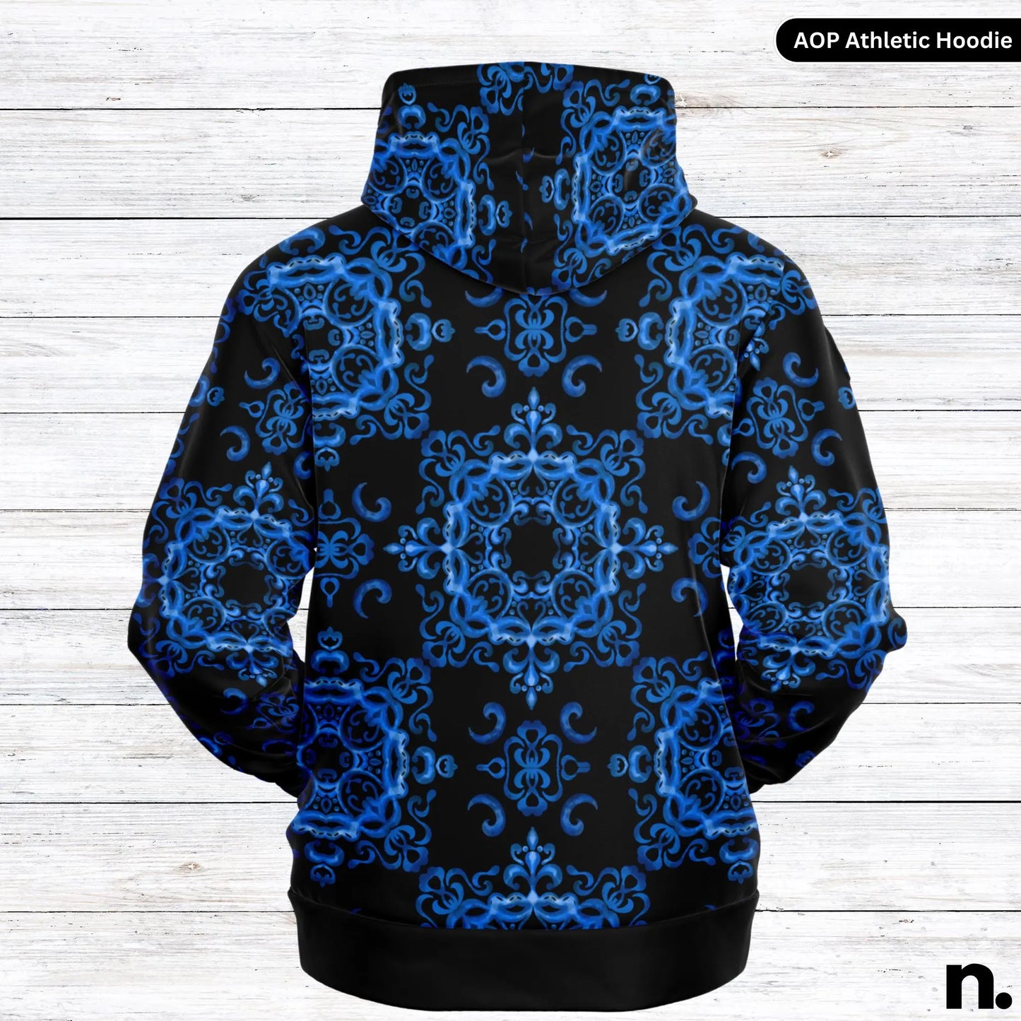 Blue Haze Pattern Athletic Hoodie - AOP