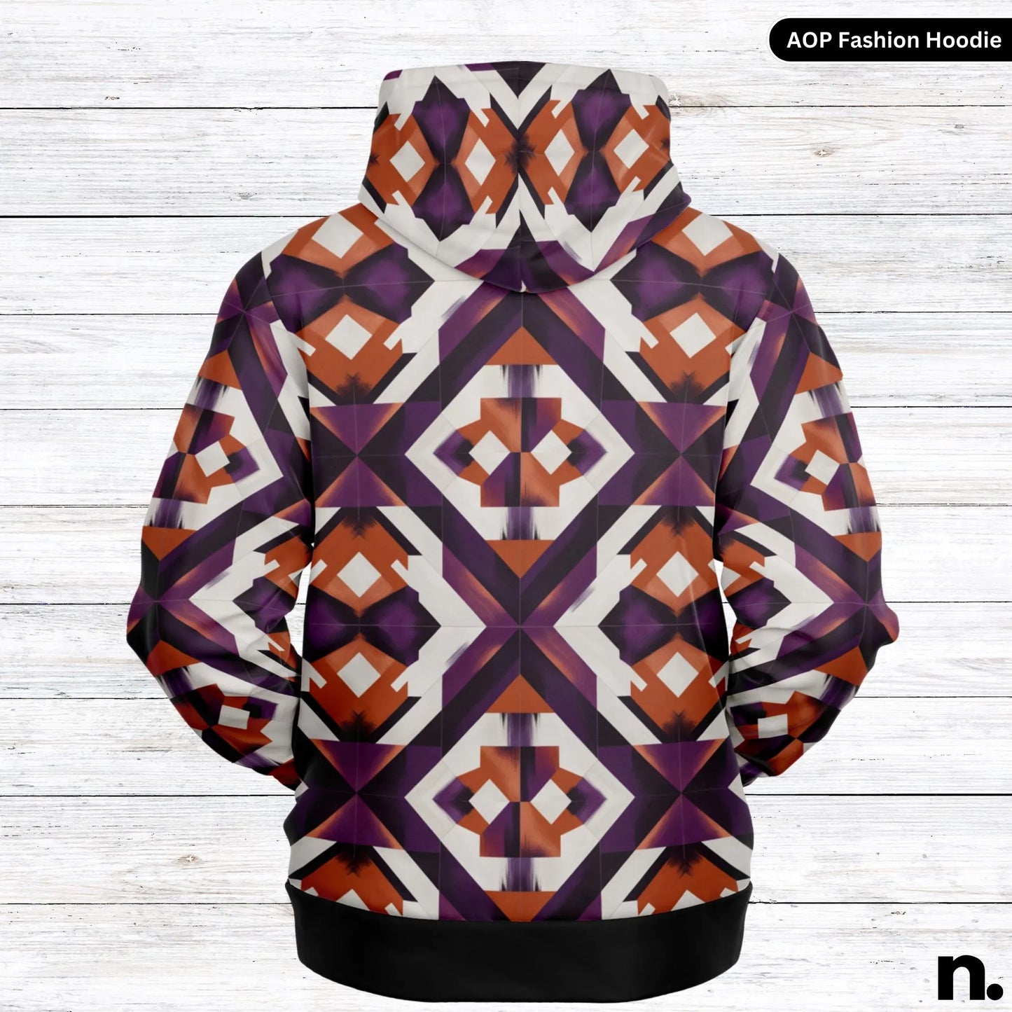 Abstract Geometric Pattern Fashion Hoodie - AOP