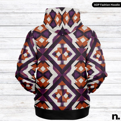 Abstract Geometric Pattern Fashion Hoodie - AOP