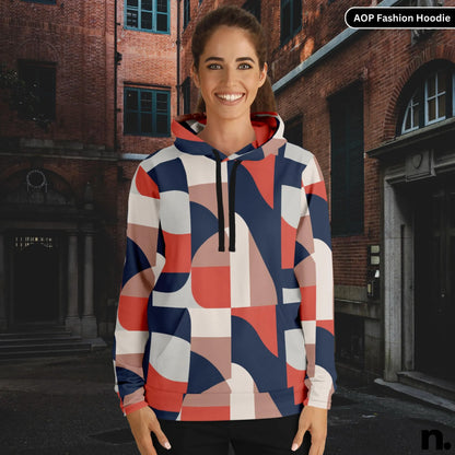 Abstract Pattern Fashion Hoodie - AOP
