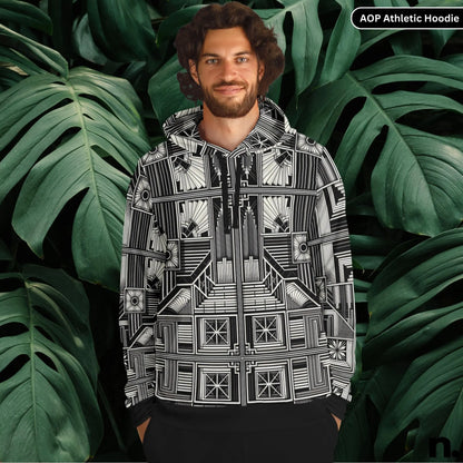 Artistry Classic Tile Pattern Athletic Hoodie - AOP