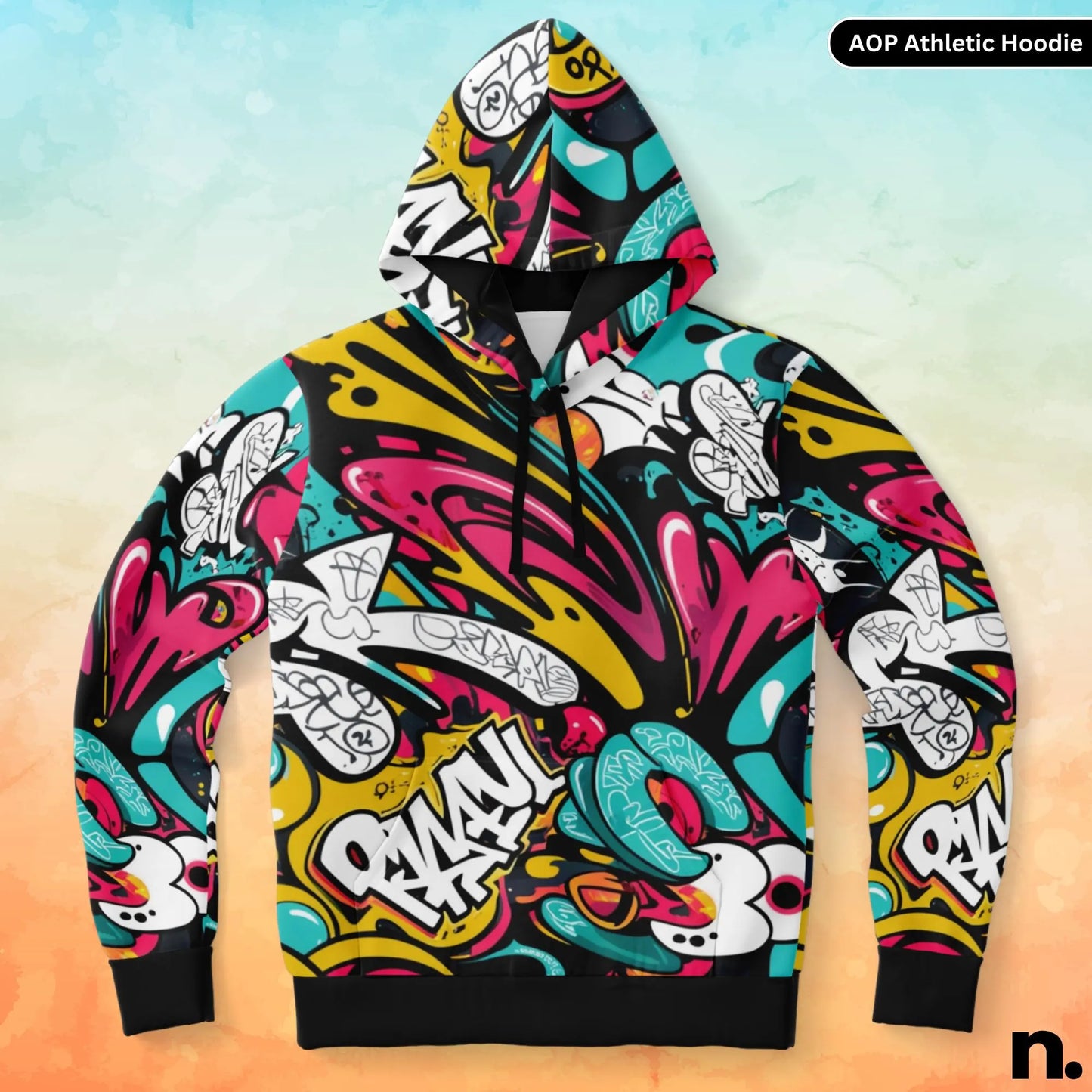 Graffiti Style Artwork Athletic Hoodie - AOP