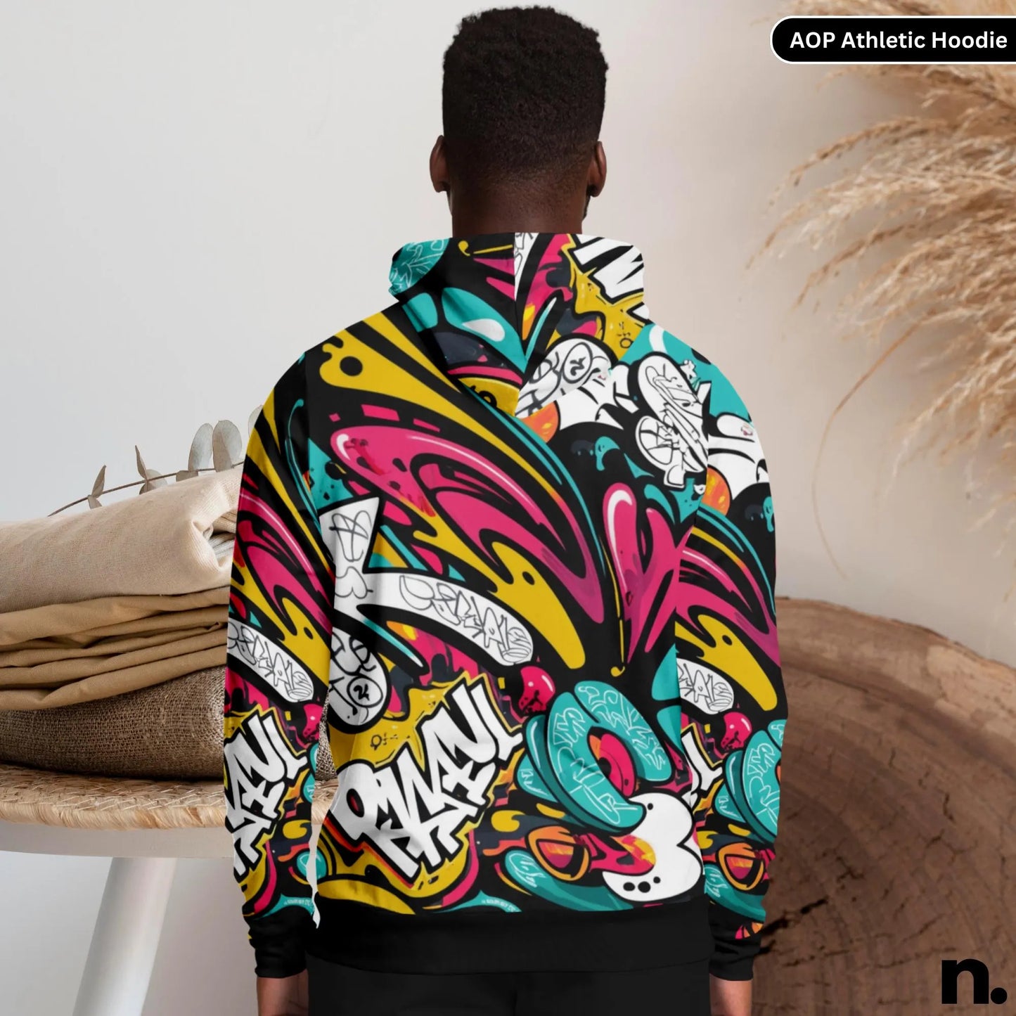 Graffiti Style Artwork Athletic Hoodie - AOP