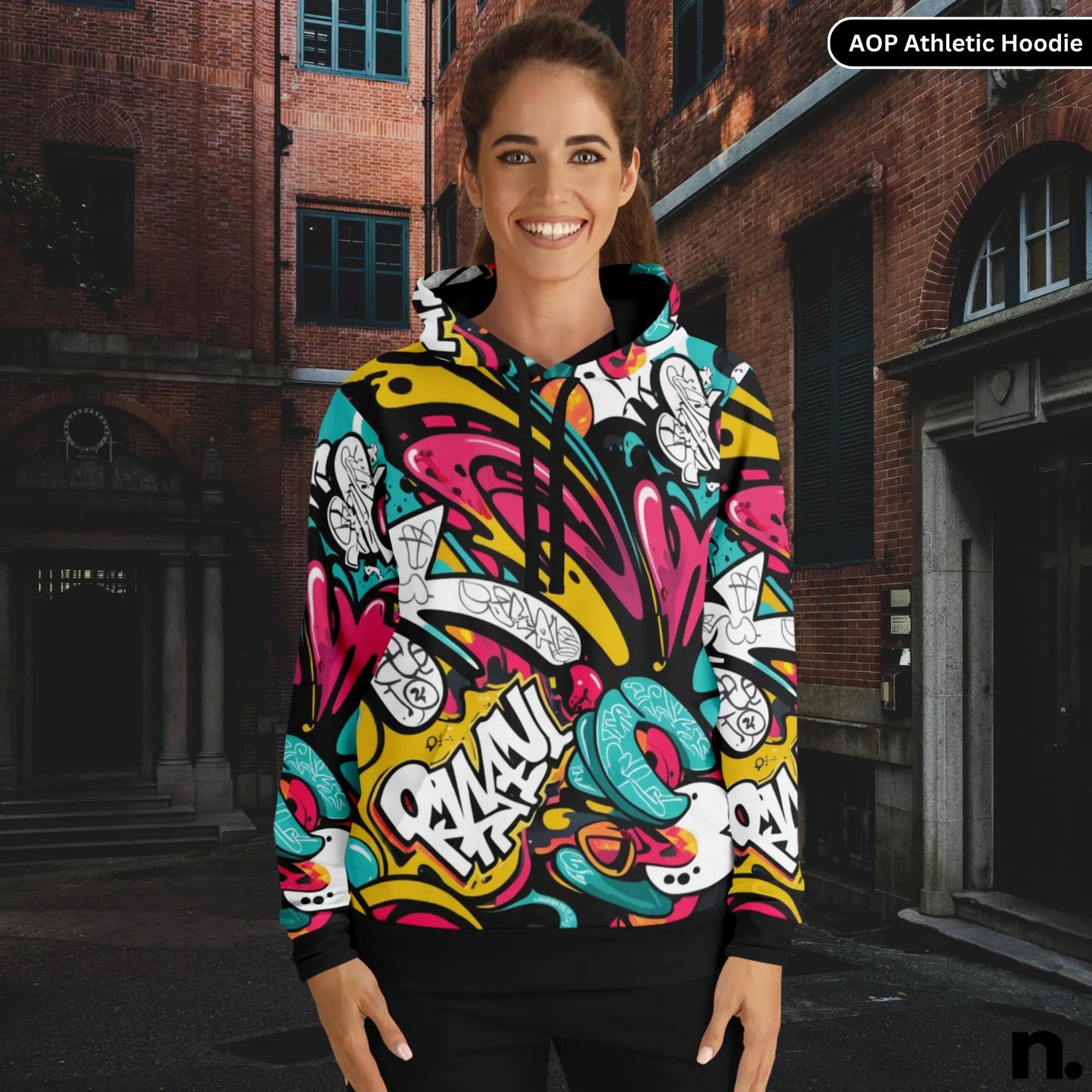 Graffiti Style Artwork Athletic Hoodie - AOP