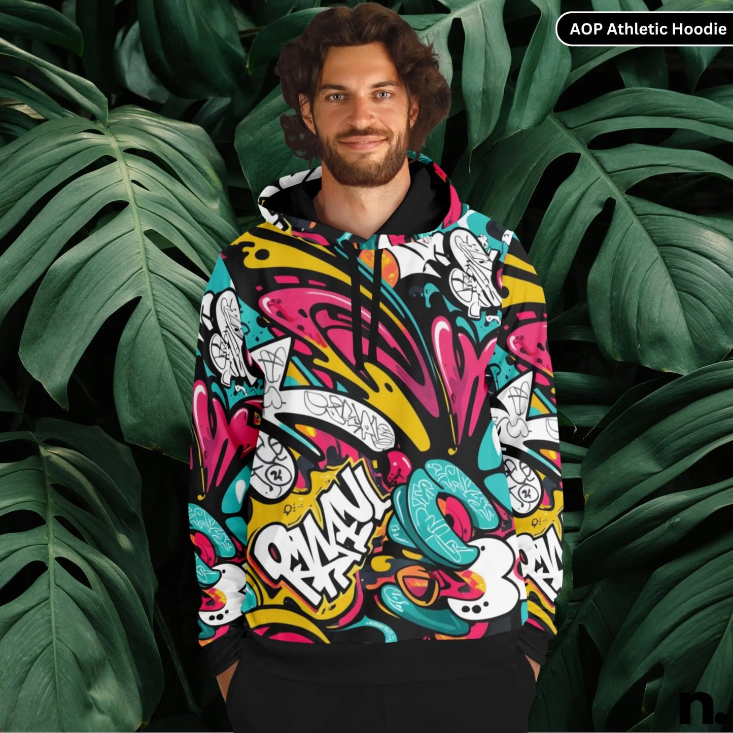 Graffiti Style Artwork Athletic Hoodie - AOP