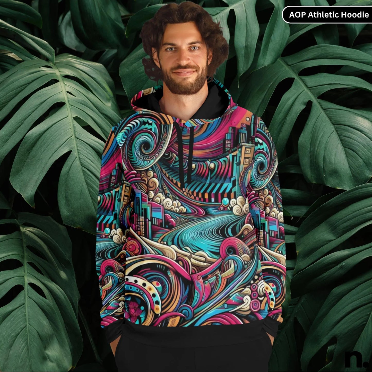 Psychedelic Art Athletic Hoodie - AOP