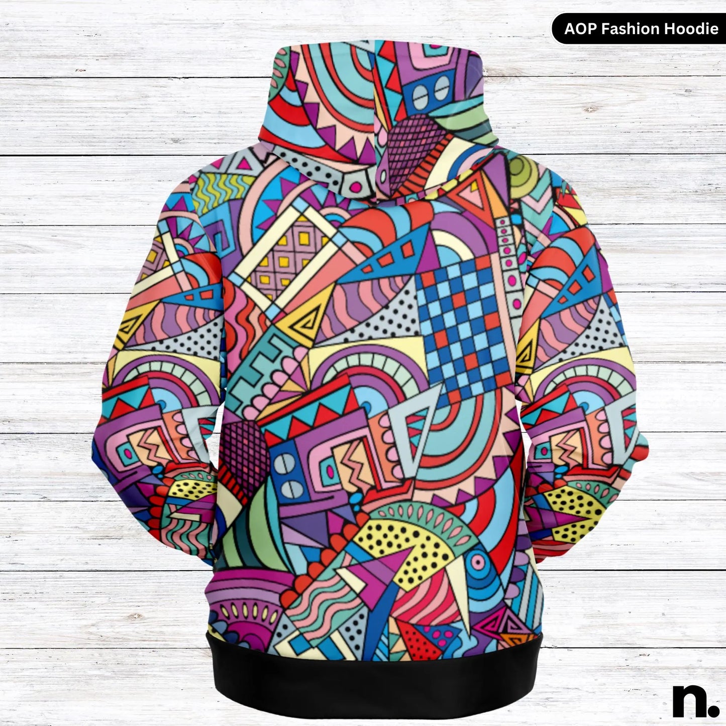 Abstract Colour Pattern Fashion Hoodie - AOP