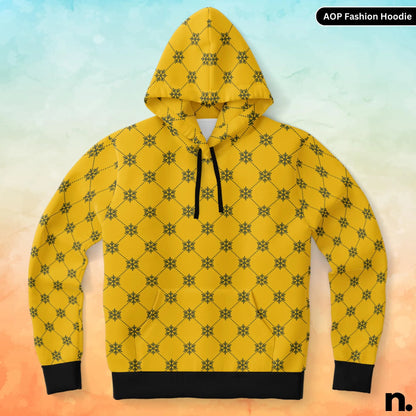Classic Pattern Gold Fashion Hoodie - AOP