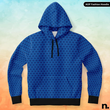 Techno Web Pattern Fashion Hoodie - AOP