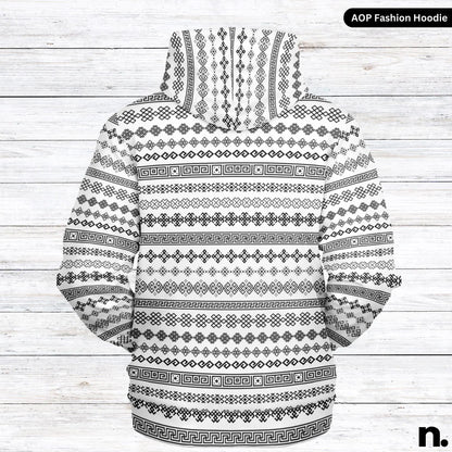 Classic Pattern Fashion Hoodie - AOP