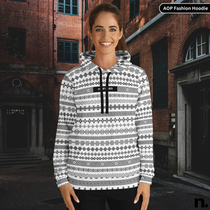 Classic Pattern Fashion Hoodie - AOP