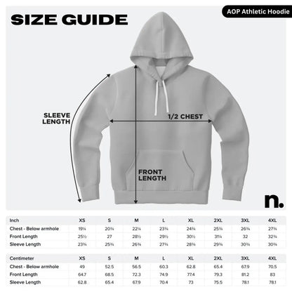 Blue Haze Pattern Athletic Hoodie - AOP
