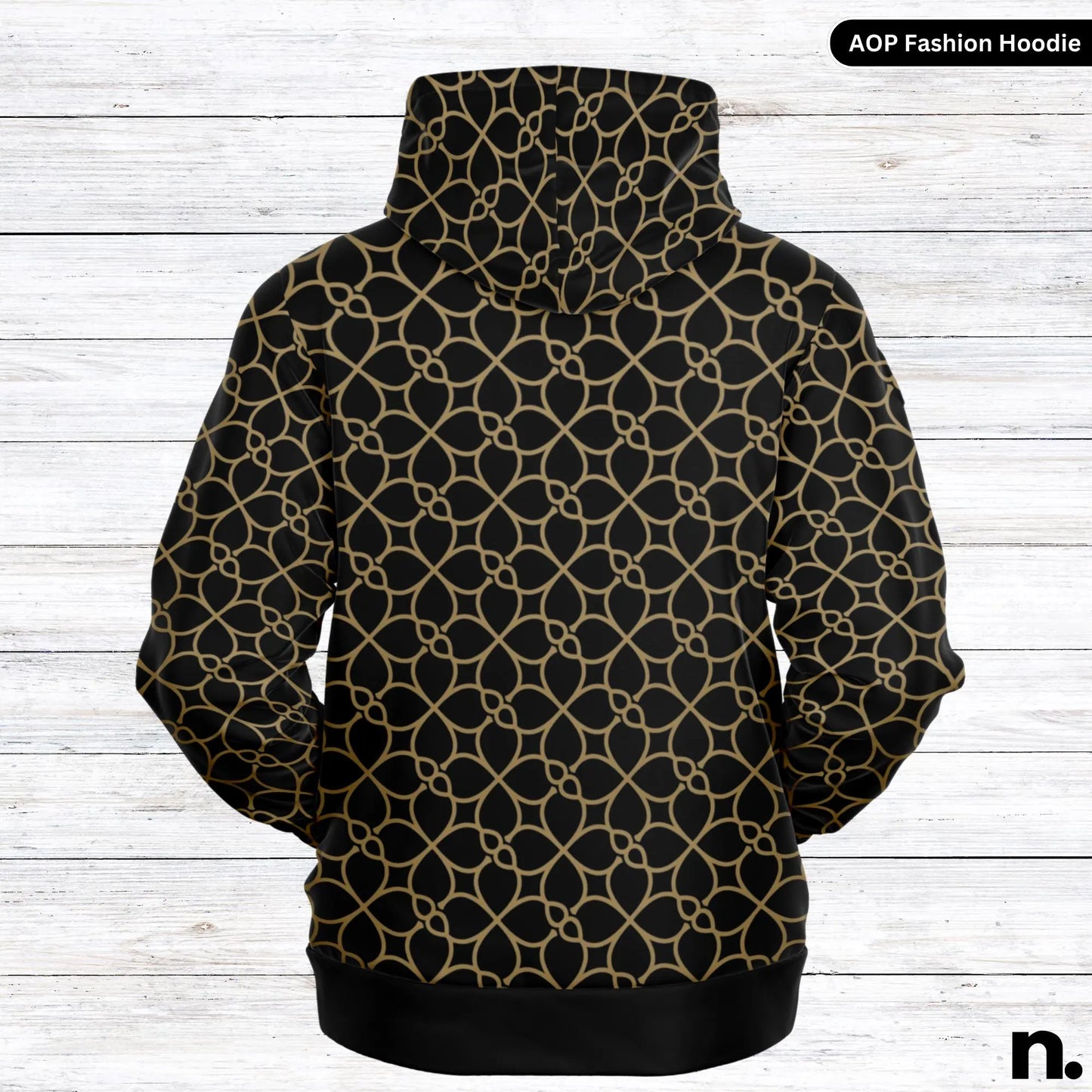 Gold Repeating Pattern AOP Fashion Hoodie - AOP