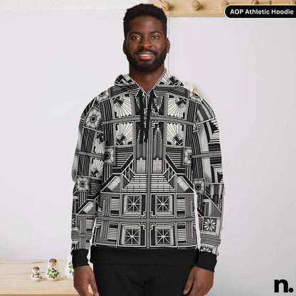 Artistry Classic Tile Pattern Athletic Hoodie - AOP