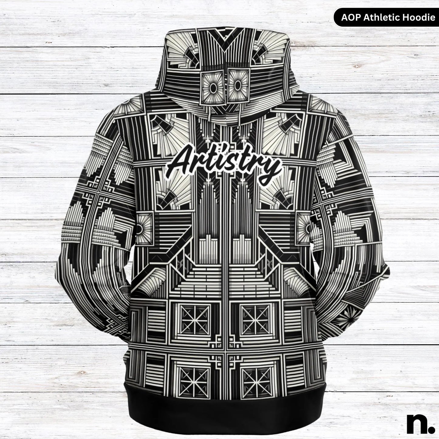 Artistry Classic Tile Pattern Athletic Hoodie - AOP