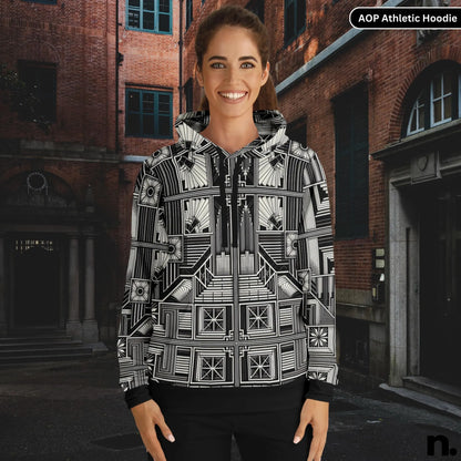 Artistry Classic Tile Pattern Athletic Hoodie - AOP