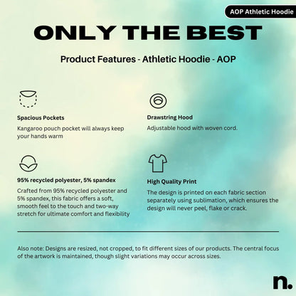 Be Nice and Follow Your Dreams Checkered Pattern Athletic Hoodie - AOP